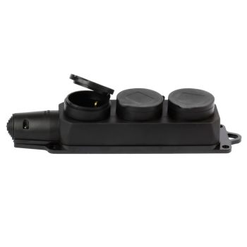 Розетка КАУЧУК "Smartbuy"  3мест. з/к 230В 2Р+РЕ 16А IP44 (SBE-16-3-00-R)  *1/40