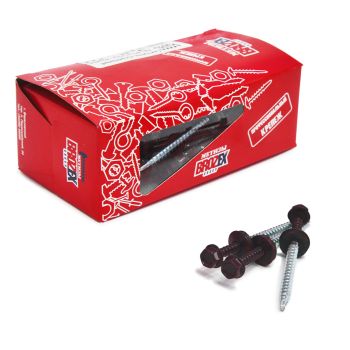 Саморезы кровельные BROZEX коробка 4,8*70 (50шт) RAL 3005 винно-красный *6