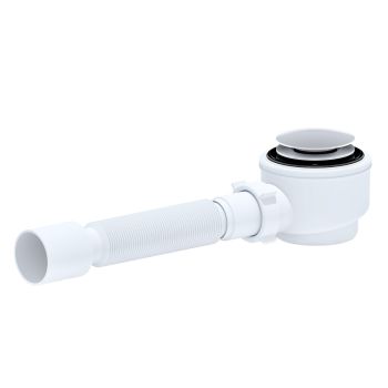 Сифон для душевого поддона 1 1/2",*50/60 Ани хром с гиб.трубой 375*40/50 клик-клак Е415СL   *1/8