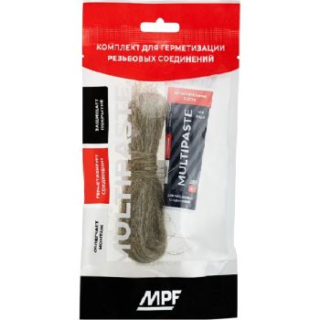 Комплект паста уплотнительная универсальная (вода, газ, 25г) MULTIPASTE + лён Premium, МР *5/90