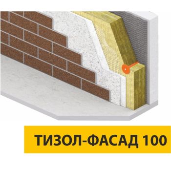 Теплоизоляция "Тизол" ФАСАД (50ММ) 1000*600*50мм (100кг/куб.м,  0,18м3, 6матов.3,6м2)   *1/16