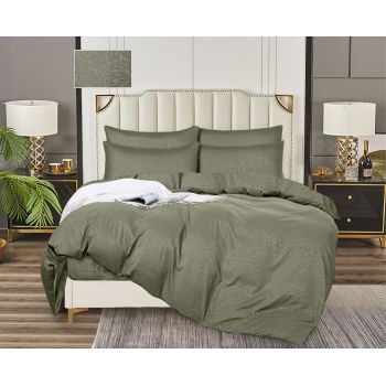 Постельное белье 2сп бамбук жаккард Орхидея хаки, наволочки 70*70см - 2шт *1