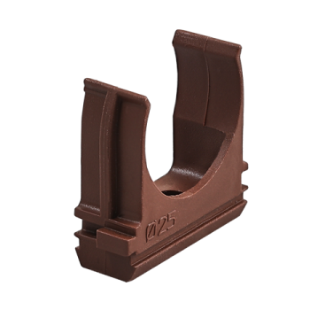 Крепеж-клипса d25мм для трубы Темное дерево (упак.10шт)  *1/900
