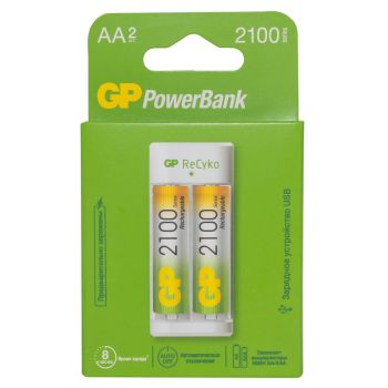 Зарядное устройство д/аккумуляторов GP (АА-ААА) (2 аккум АА в комплекте) E211210AAHC-2CRB2  *1/12