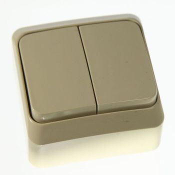 Выключатель "Этюд" ОП 2кл. кремовый с подсветкой ВА10-006К *10/25