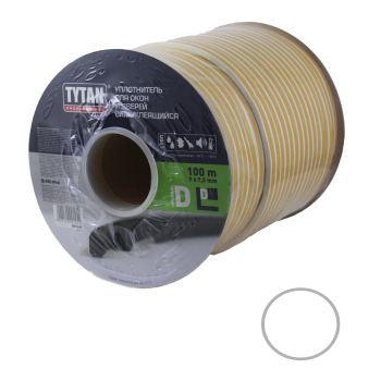 Уплотнитель для окон/дверей TYTAN D100 (50 п.м*2)  белый 91454 *50