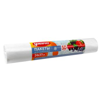 Пакеты для продуктов п/э 240х370мм (толщ.13мкм) 50шт в рулоне MPU6085 "Умничка" *1/30