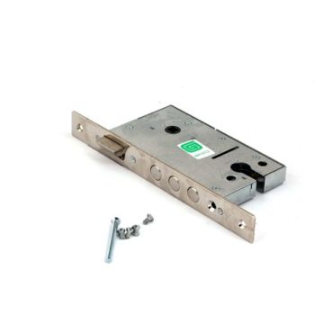 Замок врезной КОРПУС 85мм цил.механизм, хром 1211 Гардиан *1/15