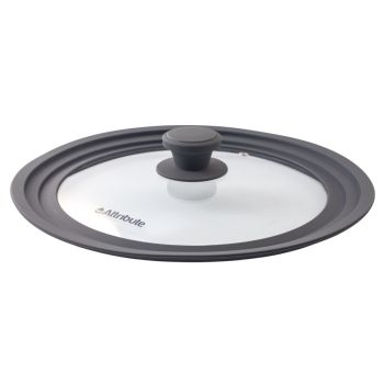 Крышка д/сковороды, кастрюли Стекл. с силикон.ободом,с пароотв.Универ.d24,26,28см Сил.р.ALA003*1/12