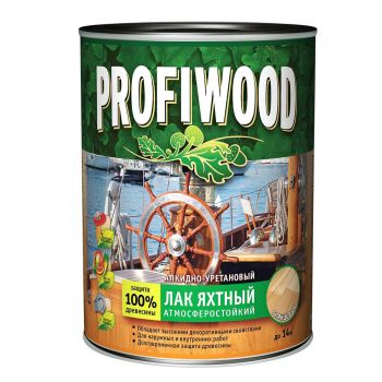 Лак алкидно-уретановый яхтный полуматовый 0,7 кг PROFIWOOD *1/14/490