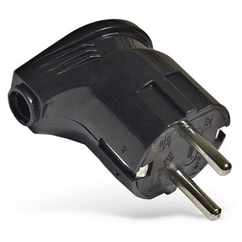 Вилка угловая с/з штепсельная черная В16-0105 *10/30/300