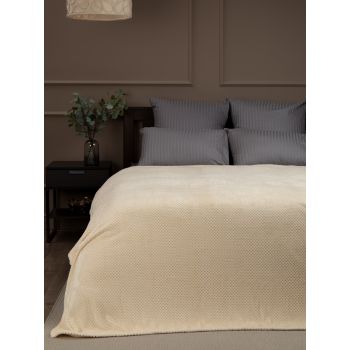 Плед 150*200см фланель жаккард r-ромбики кремовый TF FNJ CR1 1520 11-0110  *1