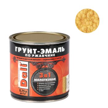 Грунт-эмаль по ржавчине золотистая с молотковым эффектом 0,75 л DALI *1/6/576