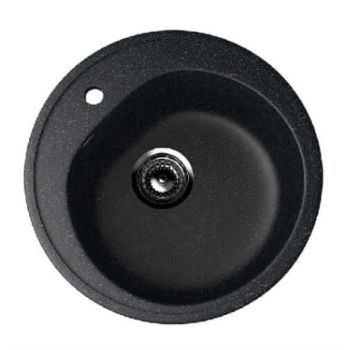 Мойка из искусственного камня, глянцевая Черая Z3Q4 (510х510х191) (черн) Granit BERGG*1