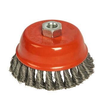 Щетка-крацовка "чашка" с гайкой, вит.провол.125мм/М14*2 "888"(арт.3491125) *1/30