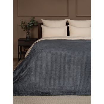 Плед 150*200см фланель жаккард s-змейка серый TF FNJ DKGY3 042/1520 Absolute *1