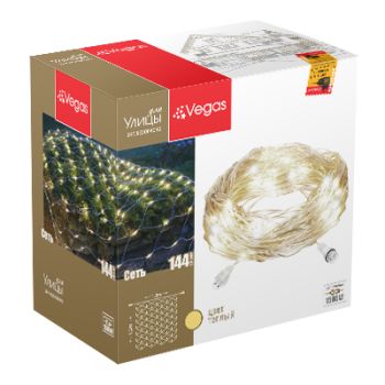 Гирлянда электр. "Сеть" 24V VEGAS 1,2х1,5 м 144тепл LED (нужен блок ЕД711) 55030 *1/4