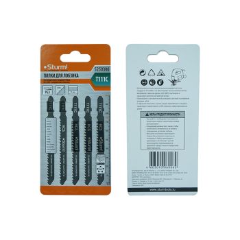 Пилки для лобзика по дереву 100мм шаг3,0мм быстрый рез (5шт) T111C арт.5250306 STURM *10/50