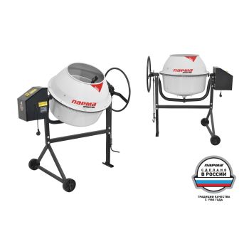 Бетоносмеситель 140л 375Вт венец чугун объём загрузки 65л Б-141-ЭМ Практик ПАРМА *1/3