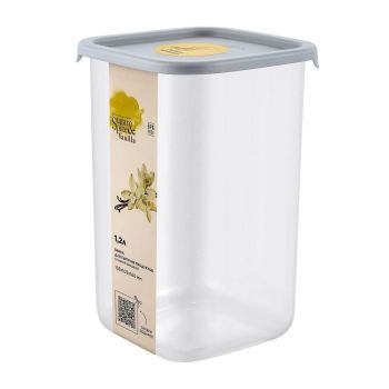 Банка для продуктов пластм. "Vanilla" 1,2л 105x105x160мм Трюфель SE168510025 "Sugar&Spice" *1/9