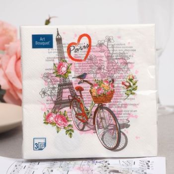 Салфетки бумажные 3сл 33*33см 20шт Art Bouquet Париж-Париж 37464 *1/12 *