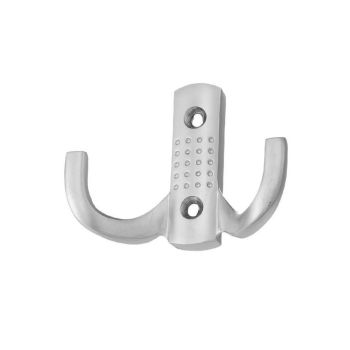 Крючок мебельный ХРОМ матовый 2-рожковый 5534/64 1В(индивидуальная упаковка) М6611ф"SANBERG" *10/100