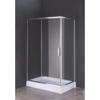 Душевой уголок 120*80*195 VERNER 8021S поддон низкий белый,  проз стек 2уп.