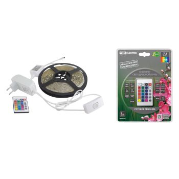 Лента светодиодная 5м RGB 7,2Вт/м IP65 SMD5050 IR-контроллер SQ0331-0235 TDM *1/20
