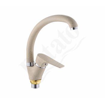 Смеситель для кухни Potato P59222-9 высокий излив (кремовый) *1/10