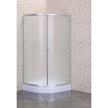 Душевой уголок 80*80*195 VERNER 815S поддон низкий белый, стекло фабрик   2уп