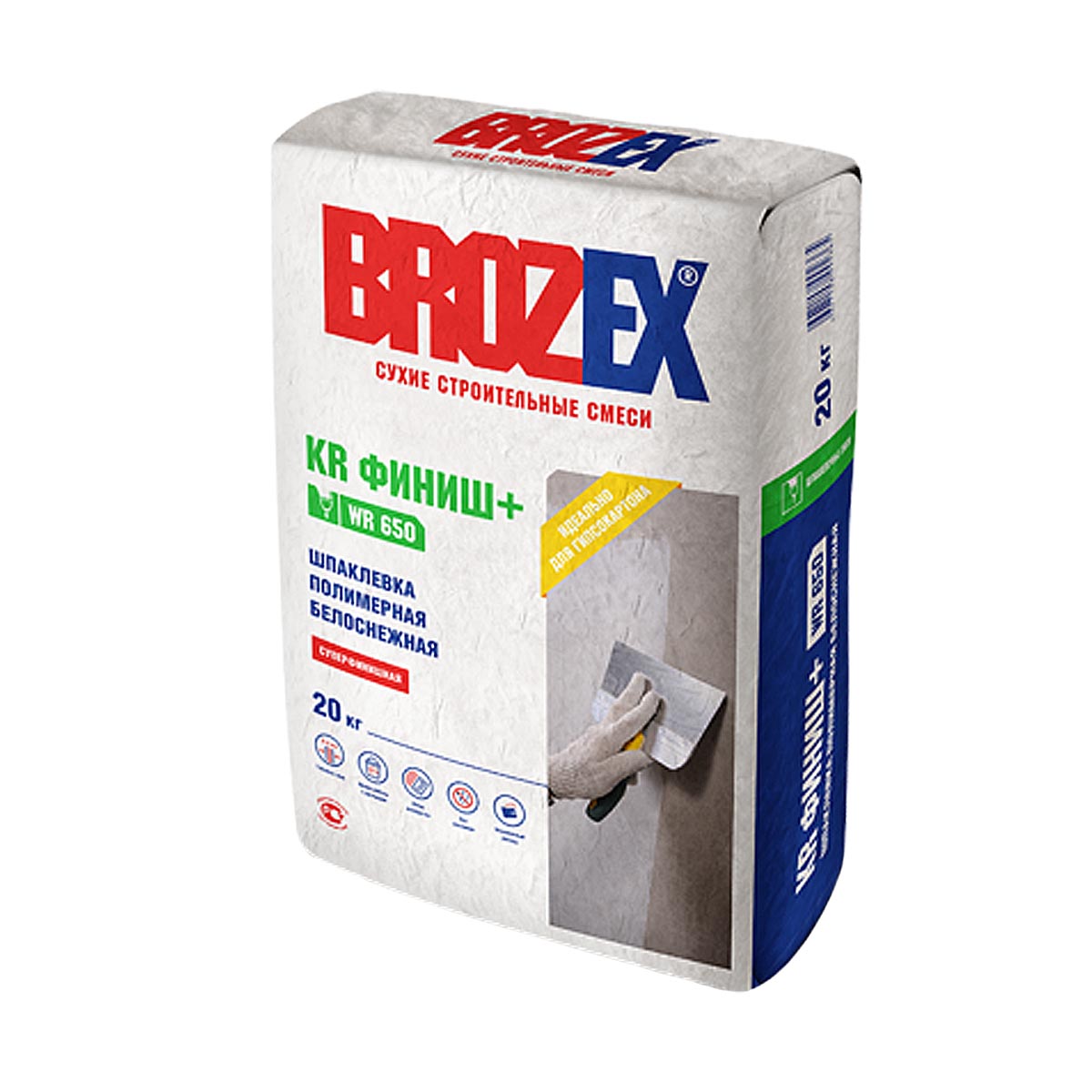 Шпаклевка полимерная WR 650 KR Финиш+ 20 кг BROZEX *1/56