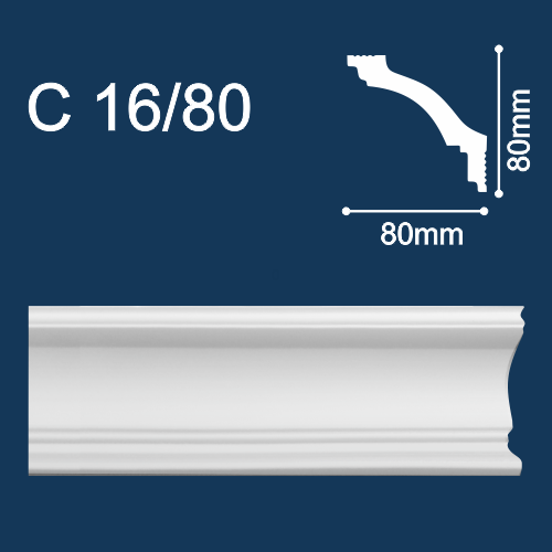 Плинтус потолочный С16/80  2м  (СОЛИД)    *26