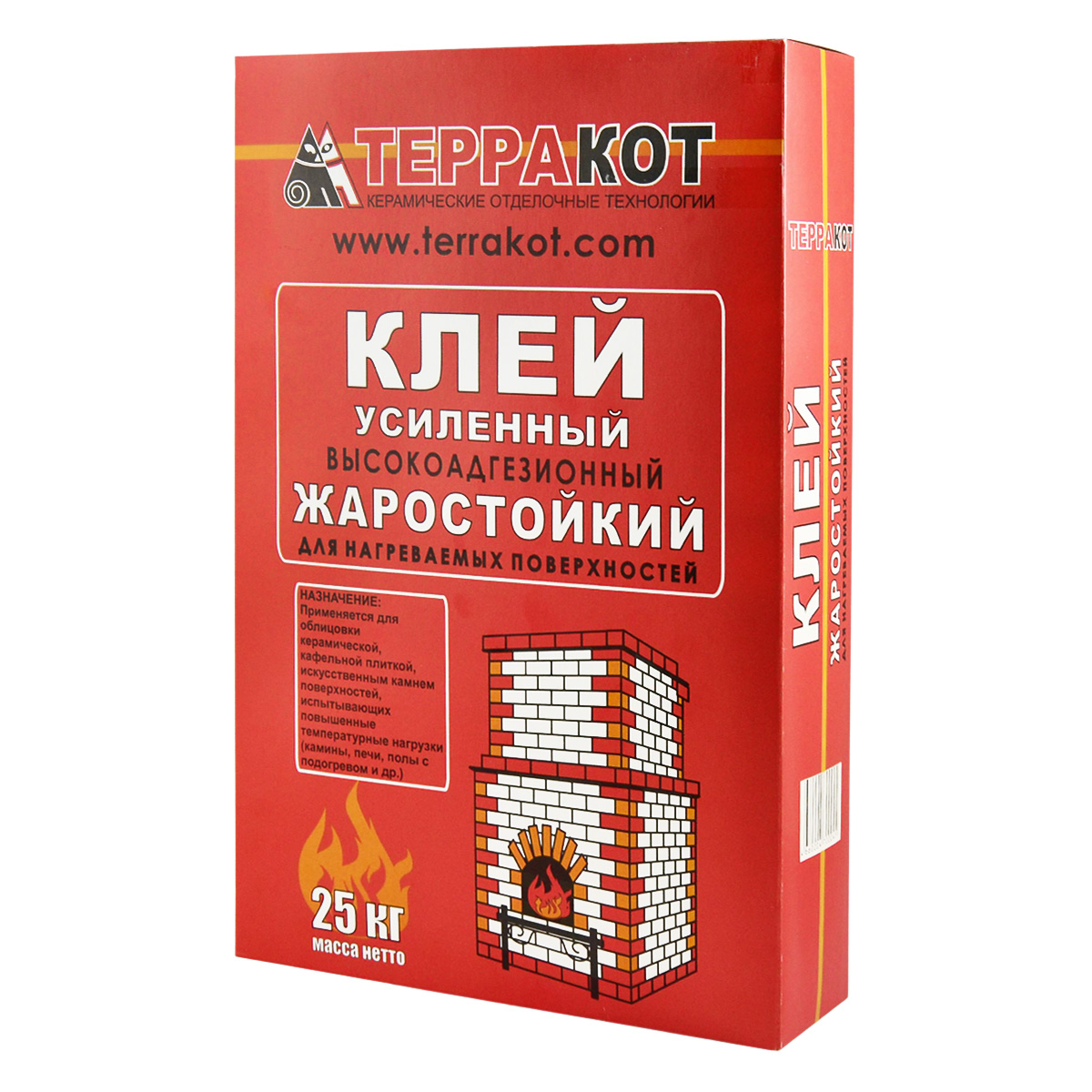 Клей для плитки жаростойкий 25 кг Терракот *1/48