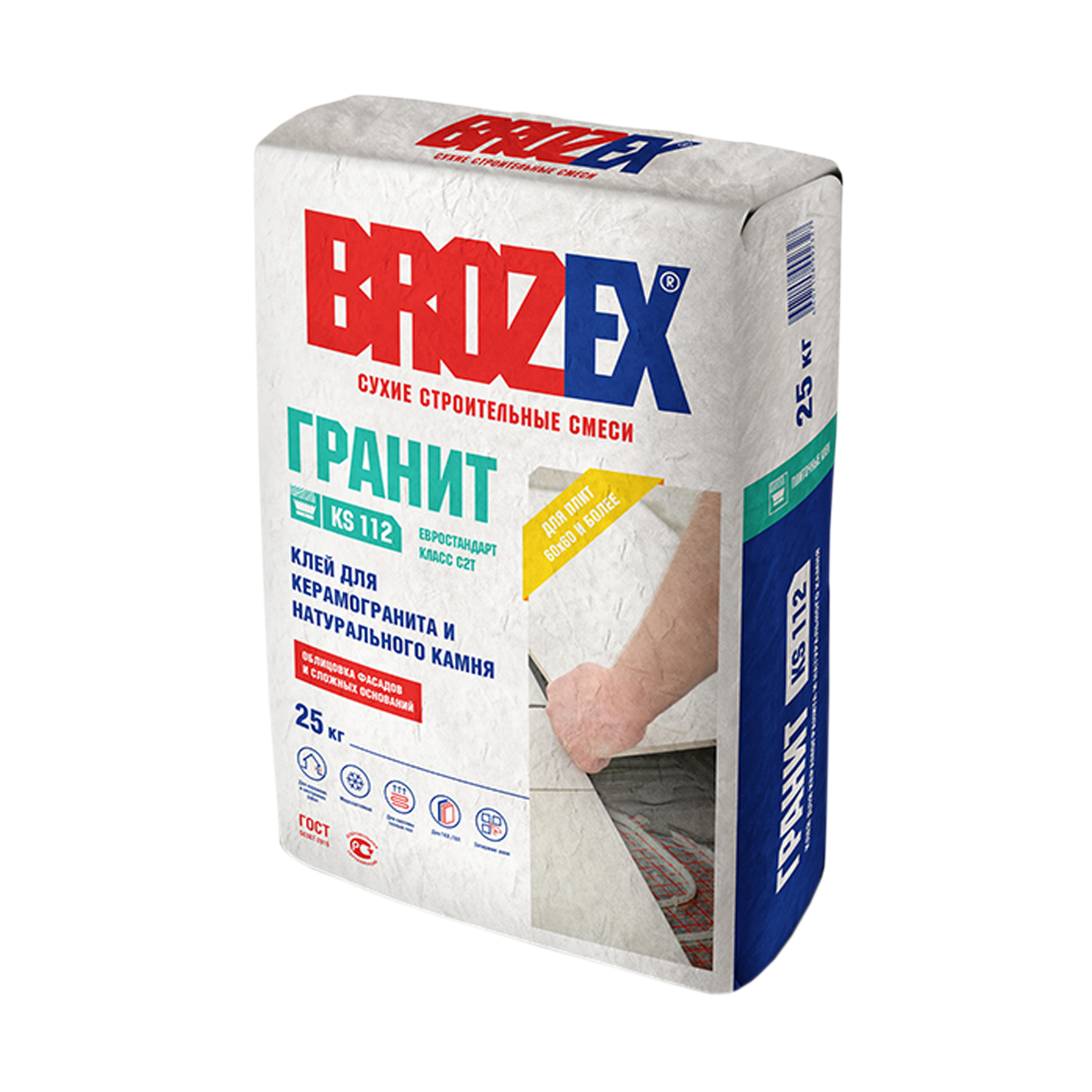 Клей для плитки KS 112 ГРАНИТ 25 кг BROZEX *1/56