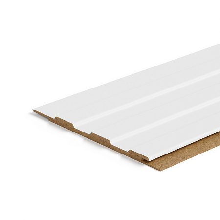 Панель МДФ рельефная "Белый" МастерК (2700*118*6мм) 5,0976 кв.м/16шт/уп *16