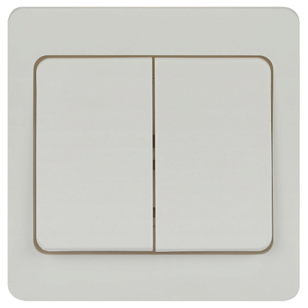 Выключатель "Intro Style" СП 2кл. белый  10А-250В IP20 7-104-01 *10/200