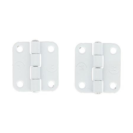 Петля накладная полимер.40мм белая (комплект 2 шт+саморезы) ДомоСтрой *1/200