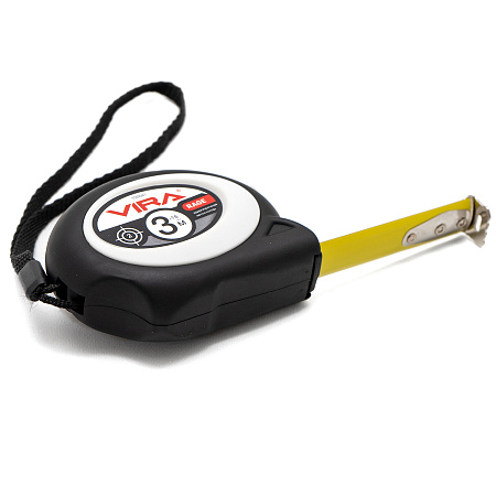 Рулетка  3м х16мм резино-пластик. корпус стальная лента автостоп арт.100041 VIRA RAGE *1