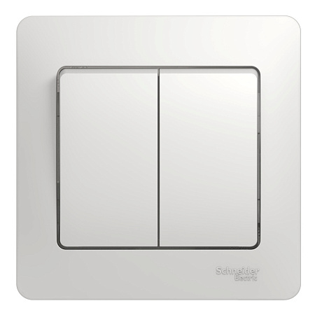 Выключатель "Glossa" СП 2кл. белый в сборе GSL000152   *15/90