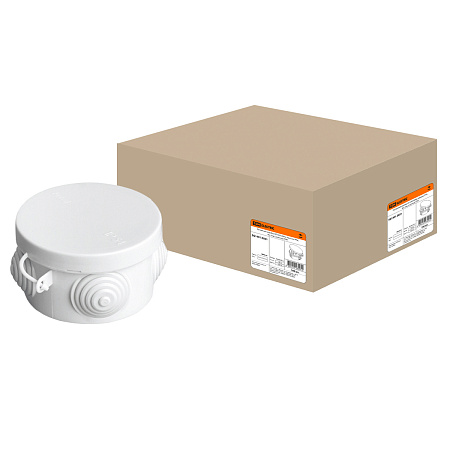 Коробка распаячная 4 вх. ОП D65х40мм  IP54 TDM SQ1401-0501 инд. штр-код *10/180