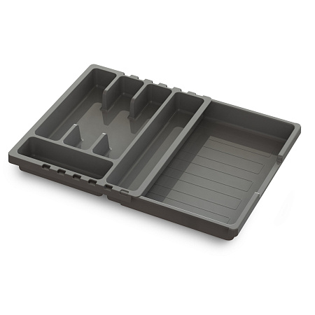Лоток для столовых приборов пластм. раздвижной 360х300х53мм Серый арт.С424ТСЕР ("Мартика") *1/12