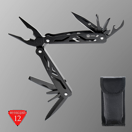 Мультитул Stinger 12в1, черный, нейлоновый чехол (9081083) *1/12