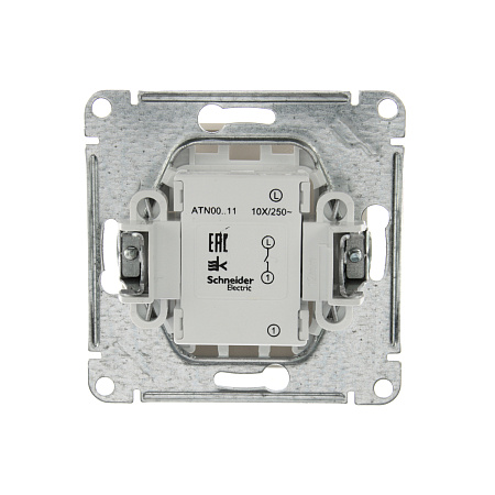 Механизм выключателя "ATLAS DESIGN" 1кл. алюминий (сх.1) 10АХ SchE ATN000311  *10/60