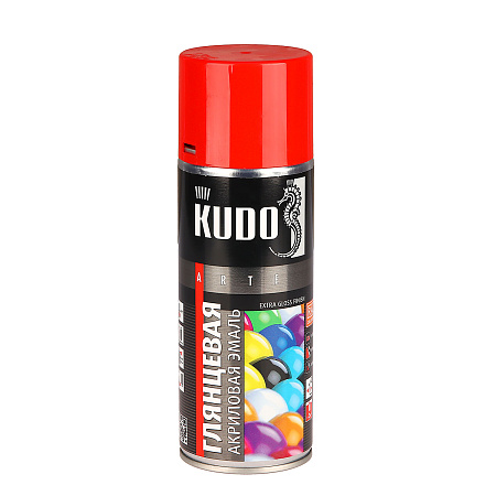 Эмаль-аэрозоль красный 520/270 мл RAL 3020 KUDO *1/12
