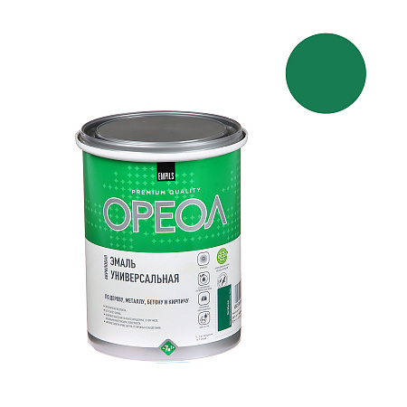 Эмаль акриловая зеленая 1 кг Ореол *1/6/336