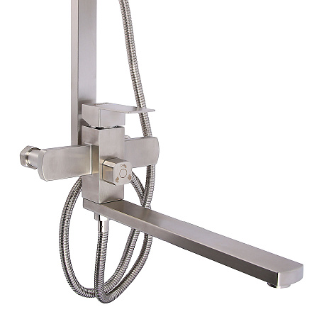 Смеситель д/ванны со стойкой для душа + ручной и тропический душ Fmark FS8145-35 *1