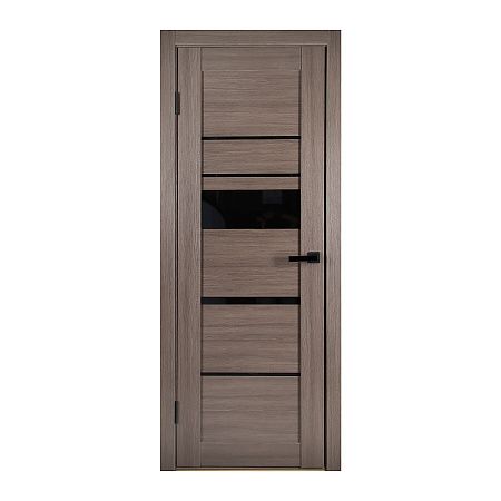 Дверь межкомнатная остекленная ЦАРГИ ПВХ Х4 Неаполь темный/черное стекло 700мм Двери ГУД *1