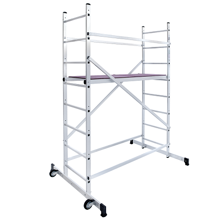 Вышка-тура алюм. "NV 1410" раб.выс.3,3м,помост1,4х0,5м,мах нагр.150кг арт.1410208 "Новая высота" *1