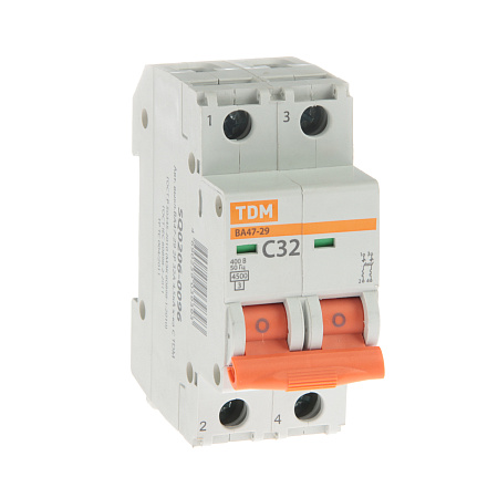 Авт.выкл. TDM ВА 47-29 32А/2П SQ0206-0096  *6/60
