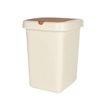 Контейнер д/мусора пластм. с откидной+"плавающей" крышкой 25л "Step" Кофейн.SV4242КФ"Spin Clea" *1/4